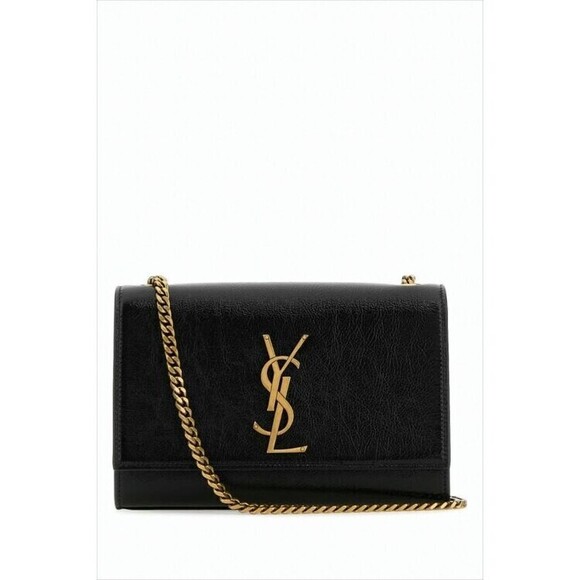 Saint Laurent Rectangular Shoulder Bag With Gold-Tone Interlocking Logo - NWT - Picture 1 of 2